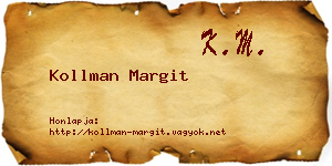 Kollman Margit névjegykártya